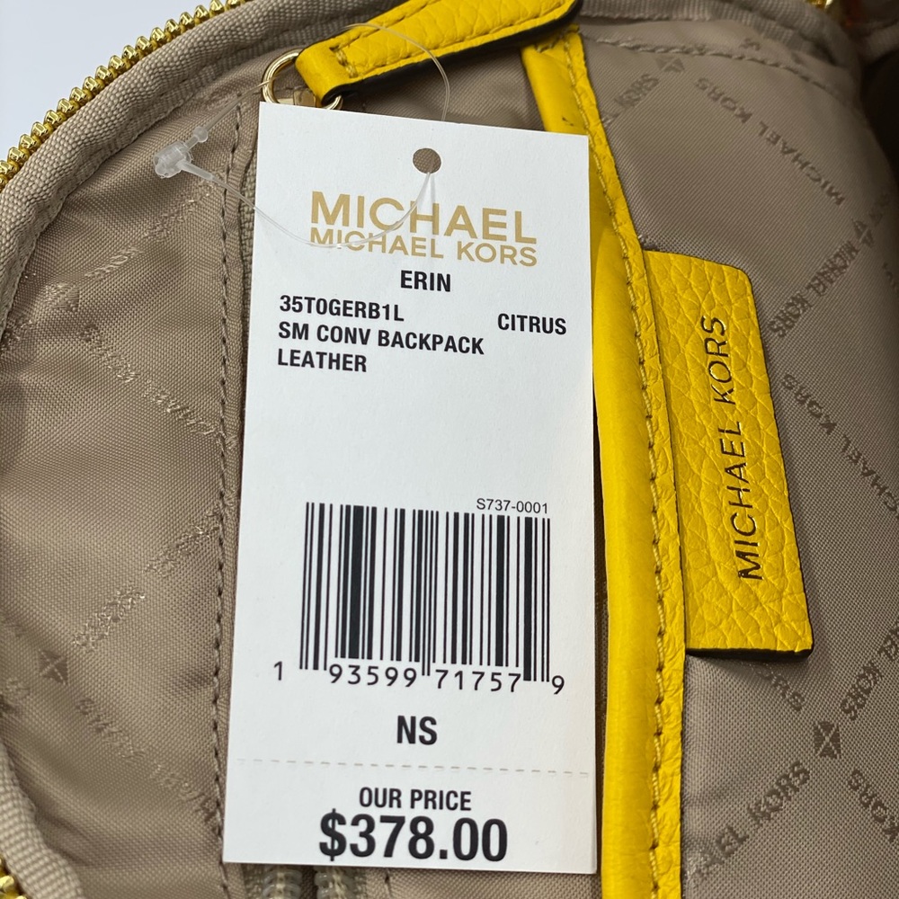 COPY - MICHAEL KORS ERIN SMALL CONVERTIBLE BACKPACK CITRS - Picture 13 of 16